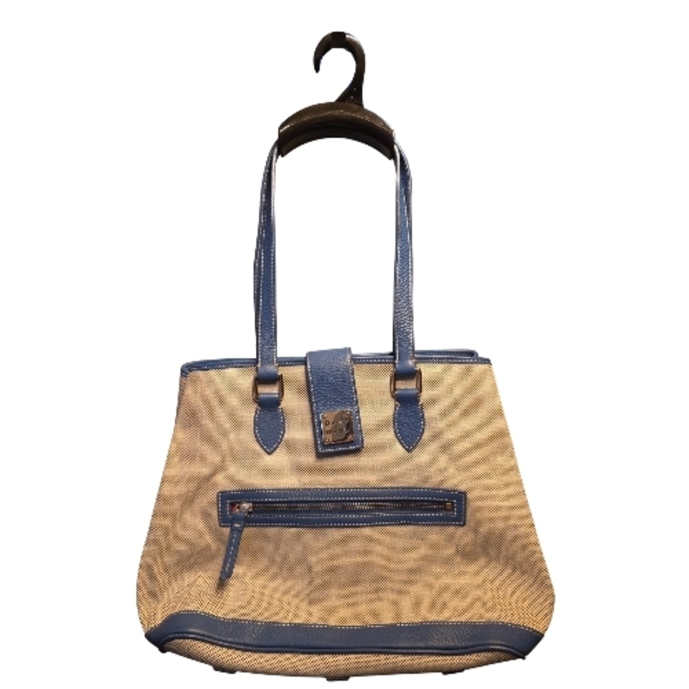 Dooney & Bourke Blue and Tan Tote